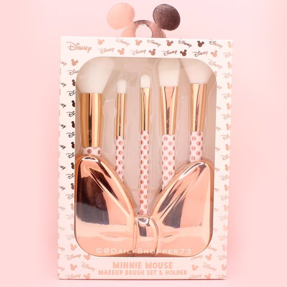 Rose Gold Minnie Mouse Makeup Brush Set - Picture 1 of 4